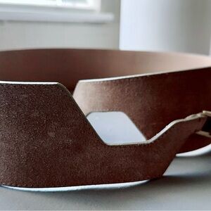 Talbots Taupe Leather Double Wrap Belt